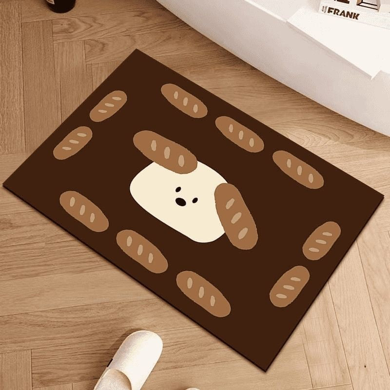 Cartoon Dog-Themed Decorative Bath Mat for Home