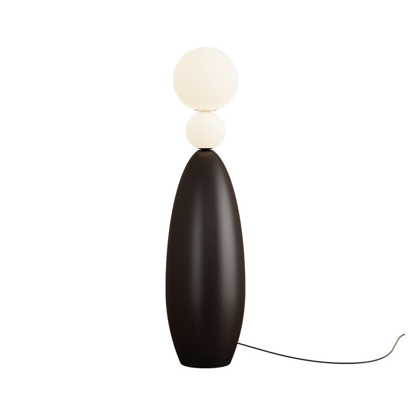 Sculptural Floor Lamp with Dual Globe Design