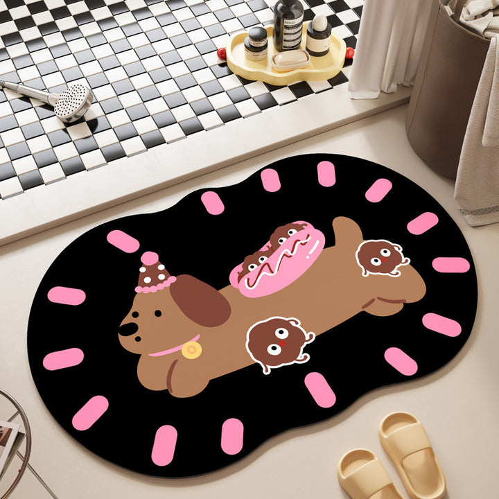 Playful Puppy-Themed Floor Mat