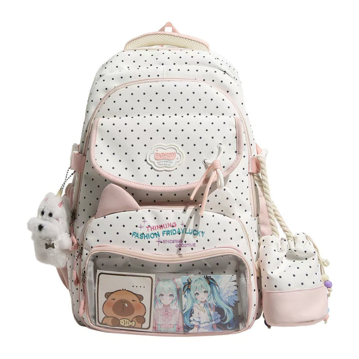 Playful Polka Dot Character Backpack Kalsten