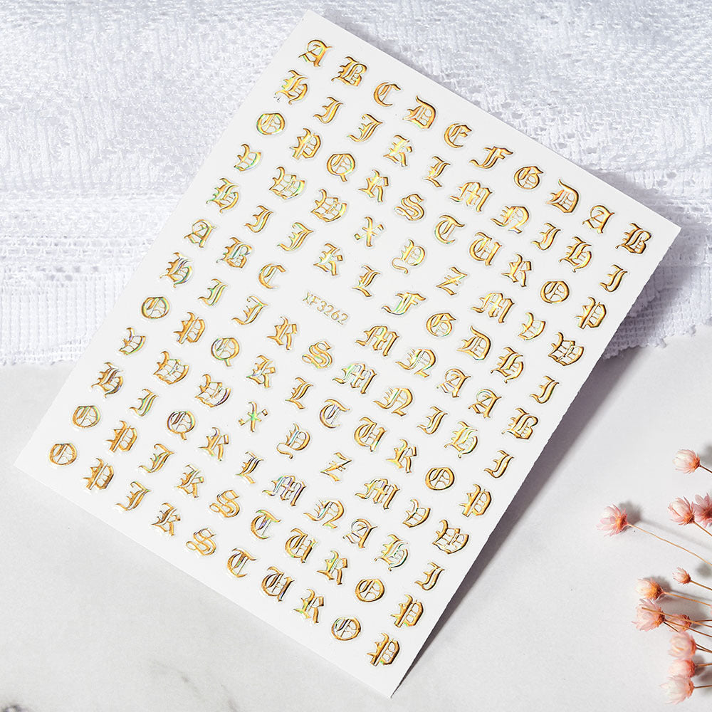 Decorative Alphabet Nail Art Stickers