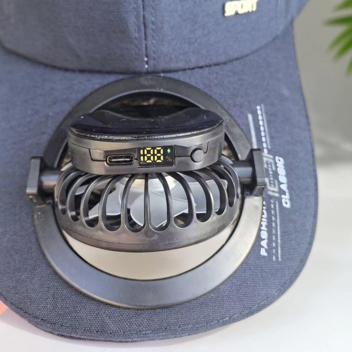 Portable solar-powered USB-C fan with digital battery indicator Kalsten