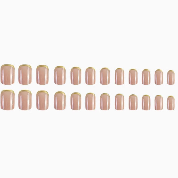 Luxurious Gold-Trimmed Gel Nail Enhancements Kalsten