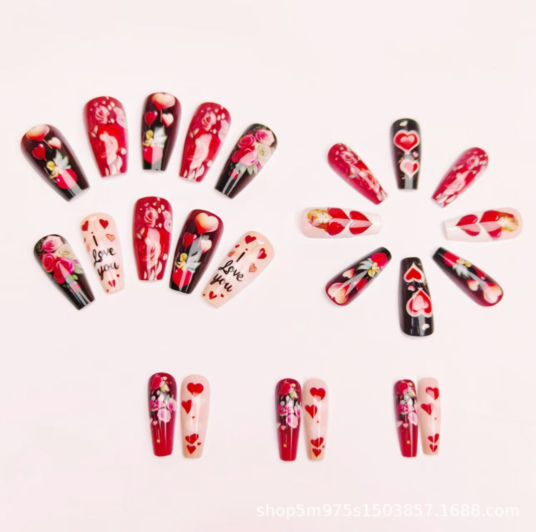 Romantic Heart Art Nail Set