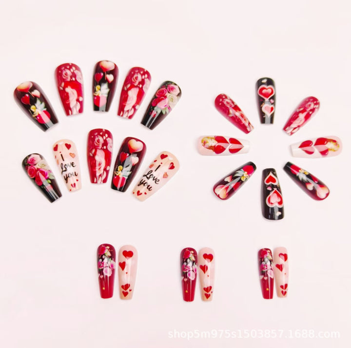 Romantic Heart Art Nail Set