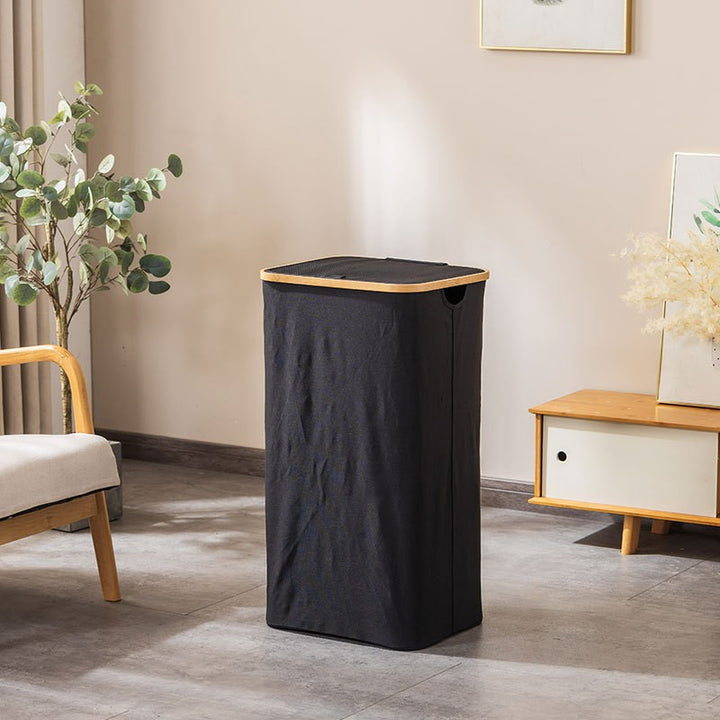 Laundry basket with removable lid and bamboo frame Kalsten