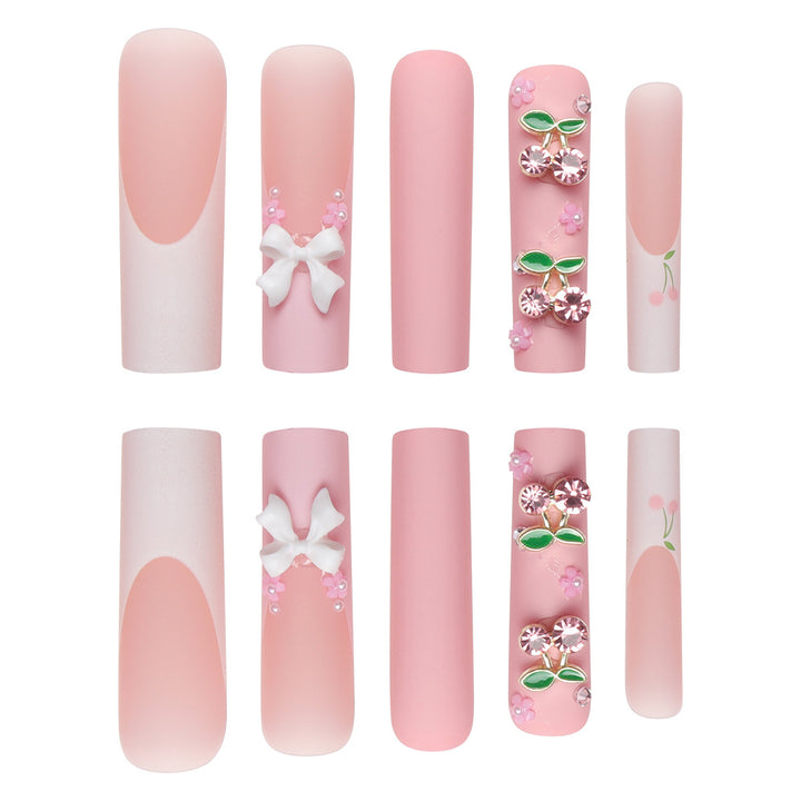 Elegant Floral-Designed Long Press-On Nails Kalsten