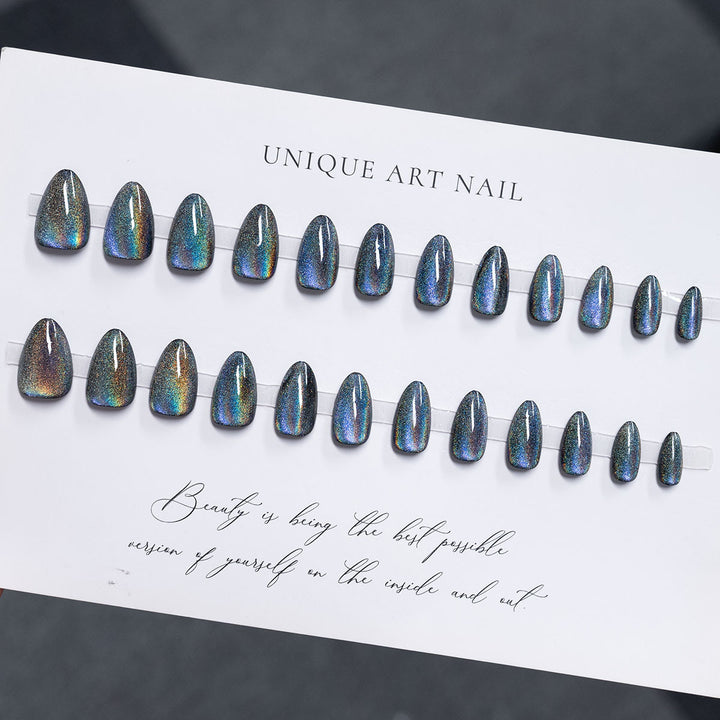 Elegant Stiletto Press-On Nails with Holographic Finish