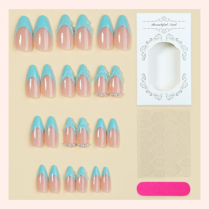 Nail art set with elegant French tips Kalsten