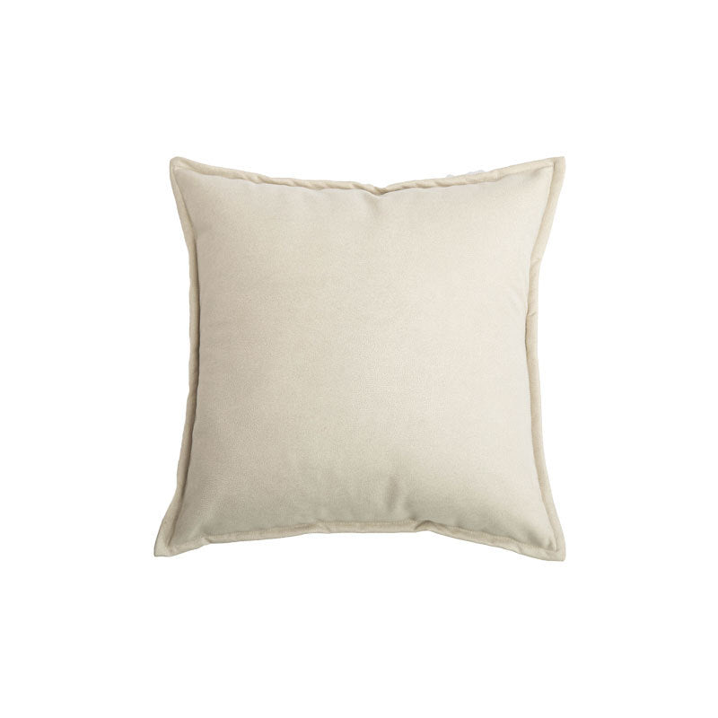 Square Piped-Edge Velvet-Look Decorative Throw Pillow with Removable Zip Cover and Plush Insert