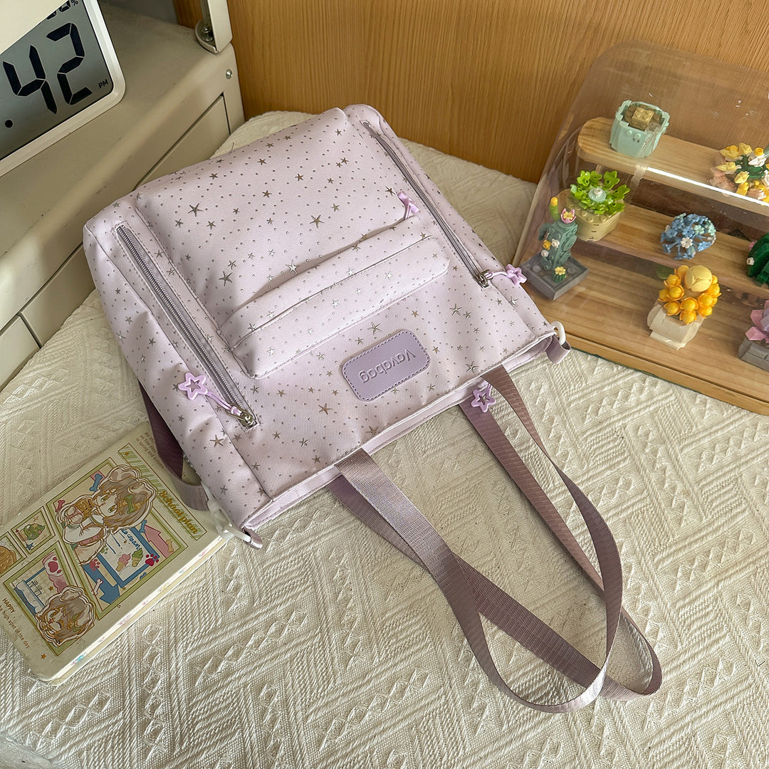 Stylish Multi-Compartment Backpack with Decorative Accents Kalsten