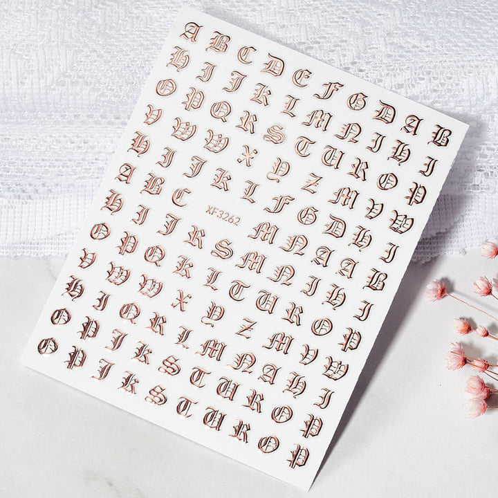 Decorative Alphabet Nail Art Stickers