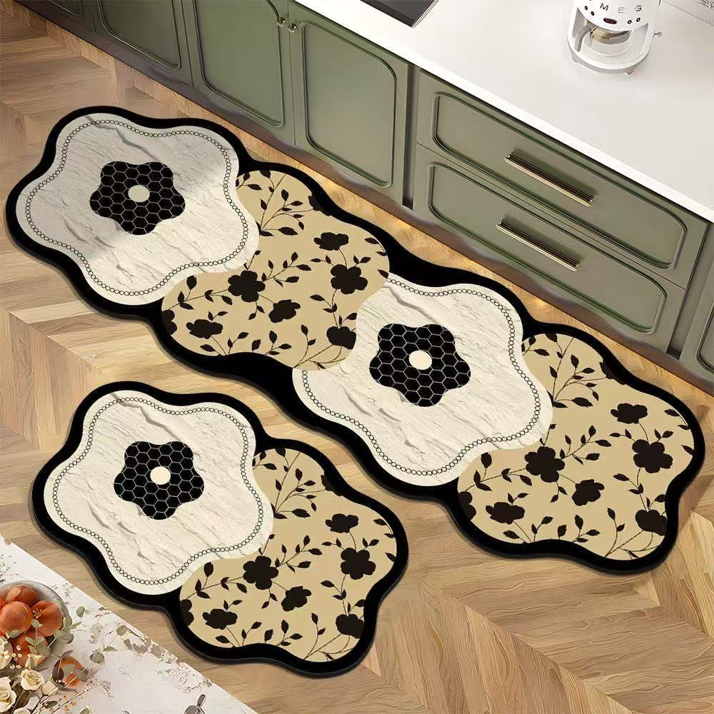 Decorative Floral Kitchen Mat