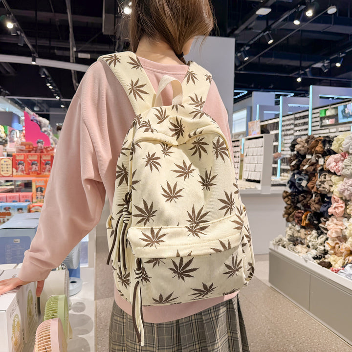 Stylish Leaf-Patterned Backpack Kalsten