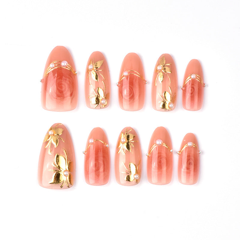 Decorative Floral Design Press-On Nails