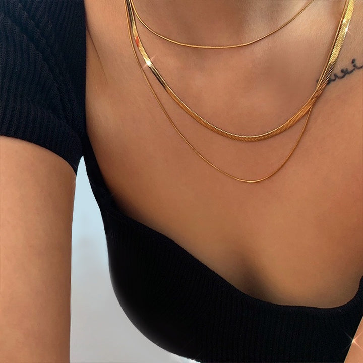 Triple Layered Chain Necklace Kalsten