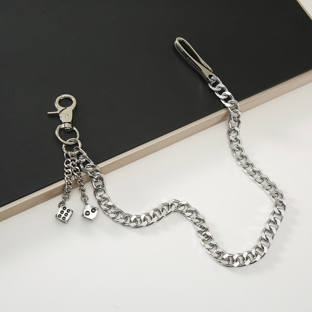 Fashionable chain keychain with cube pendants Kalsten