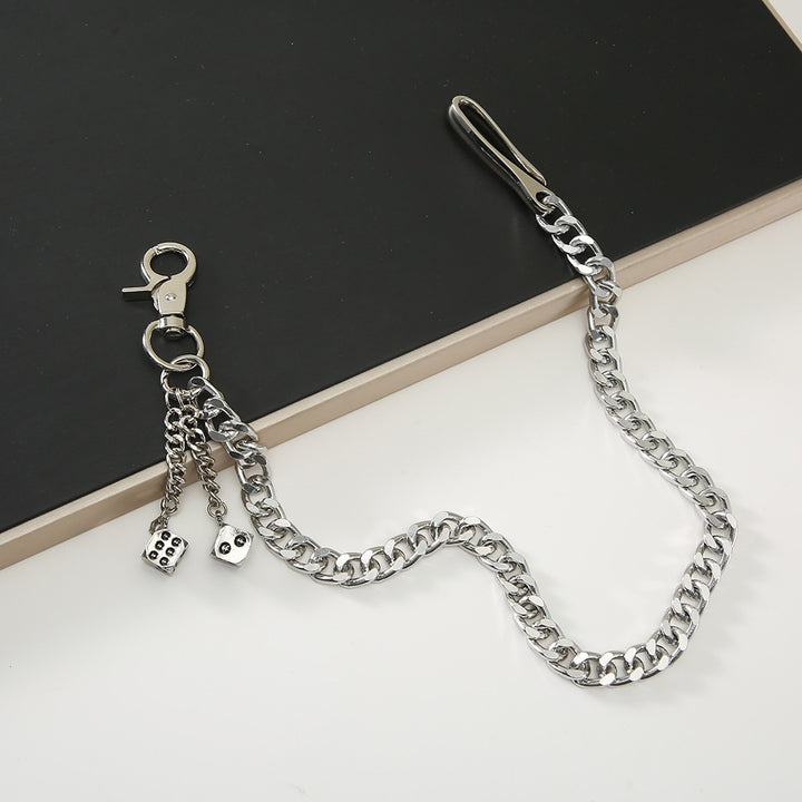 Fashionable chain keychain with cube pendants Kalsten