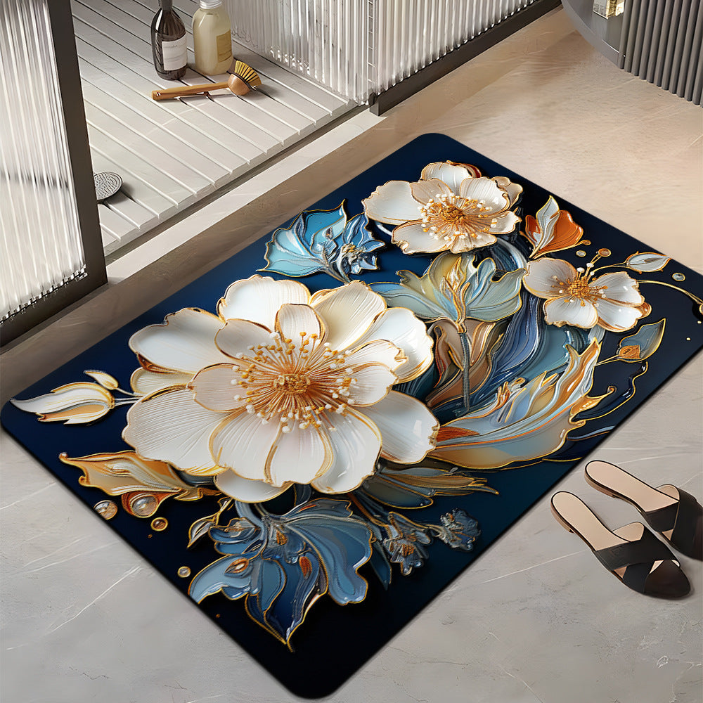 Floral Design Bath Mat Kalsten