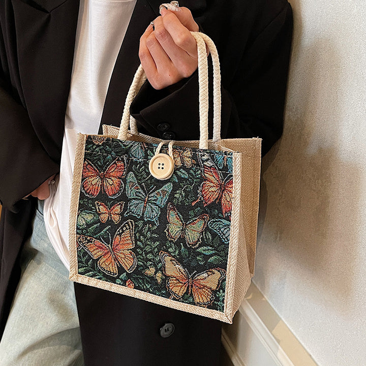 Embroidered Floral Tote Bag