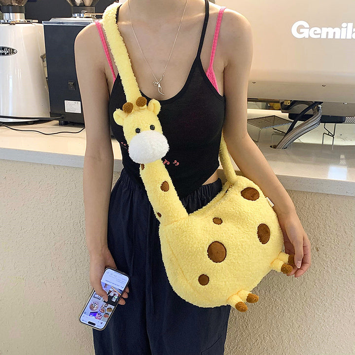 Plush Shoulder Bag in Giraffe Design Kalsten