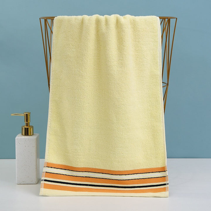 Premium Terry Bath Towel With Elegant Striped Border Kalsten
