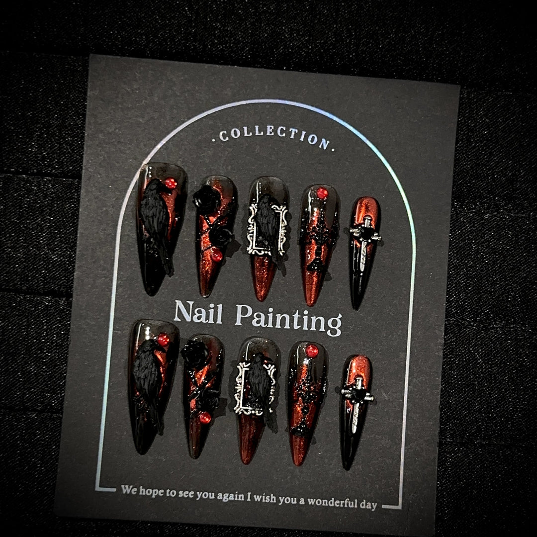 Gothic-Inspired Press-On Nail Set