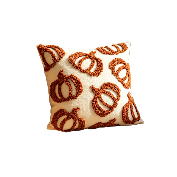 Tufted Pumpkin Chenille Square Accent Pillow Cover