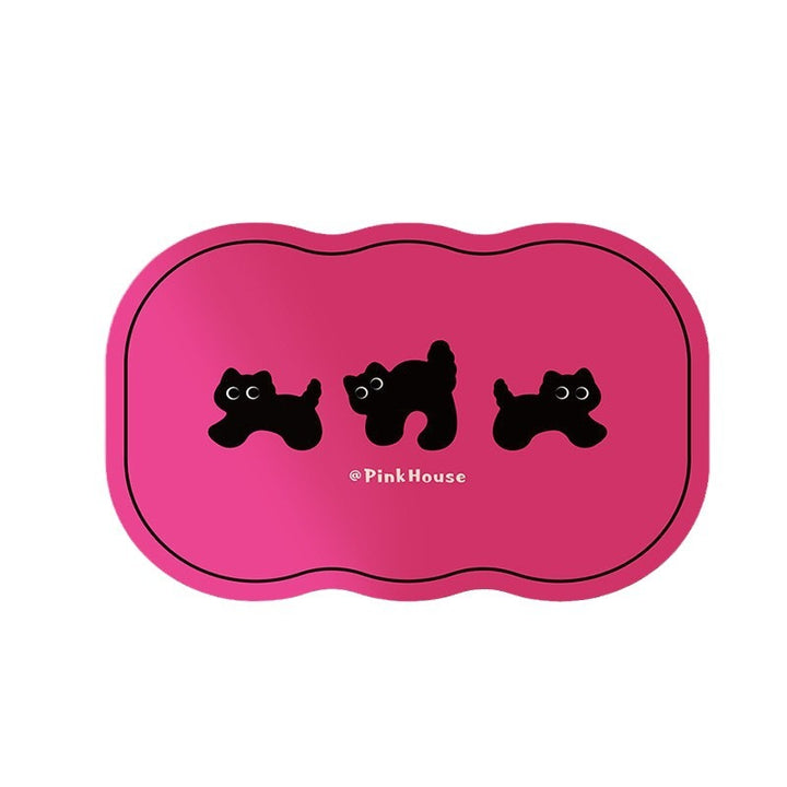 Cloud-Shaped Microfiber Anti-Slip Absorbent Bathroom Mat with Cartoon Dog Print
