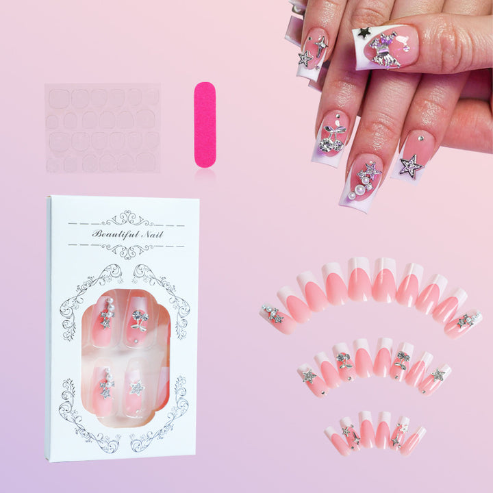 Nail art set with decorative flower and glitter motifs Kalsten