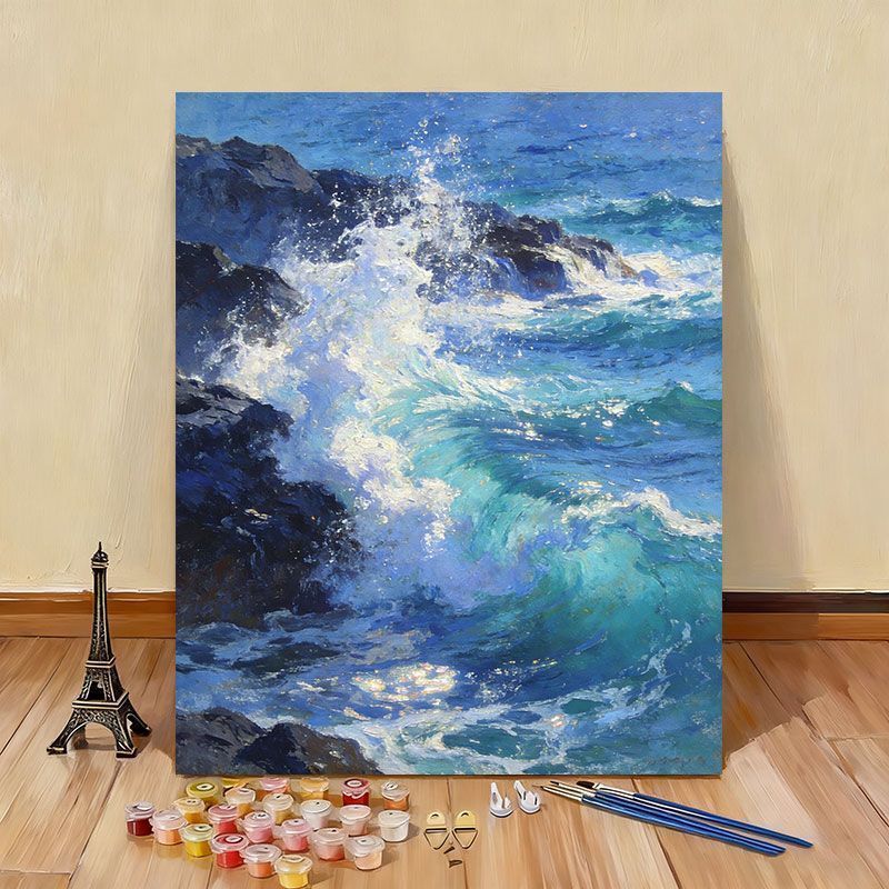 Ocean Wave Landscape Paint by Numbers Canvas Art Kit Kalsten