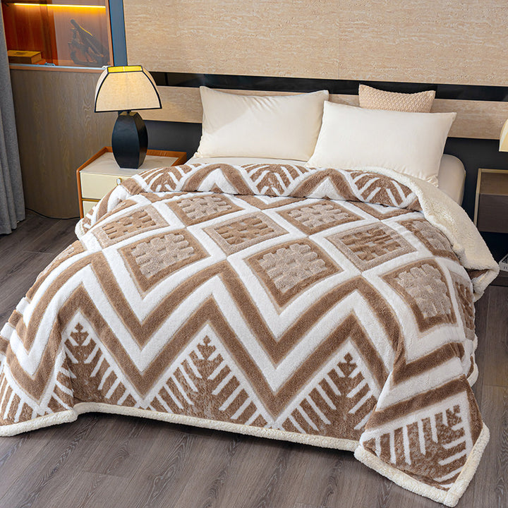 Geometric Patterned Fleece Blanket
