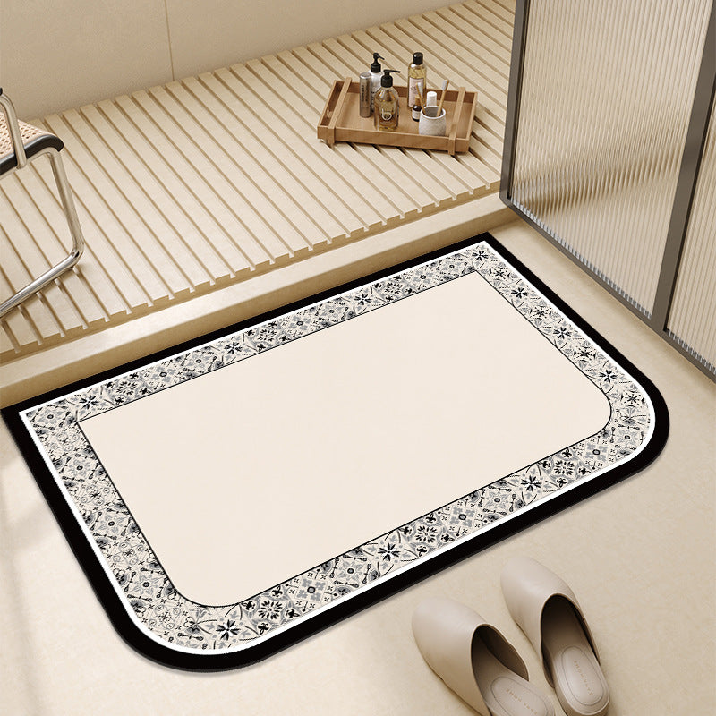 Artistic Floral Design Bath Mat