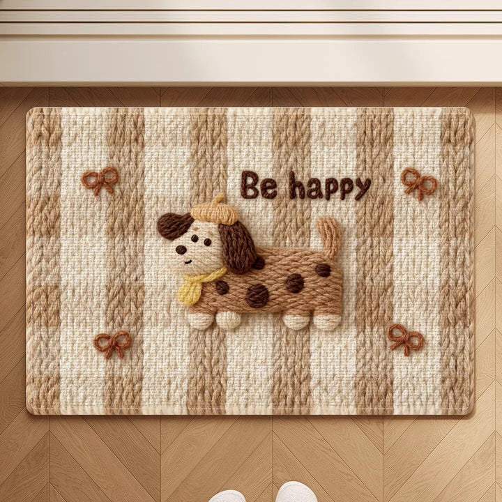 Decorative Bath Rug with Whimsical Dog Design