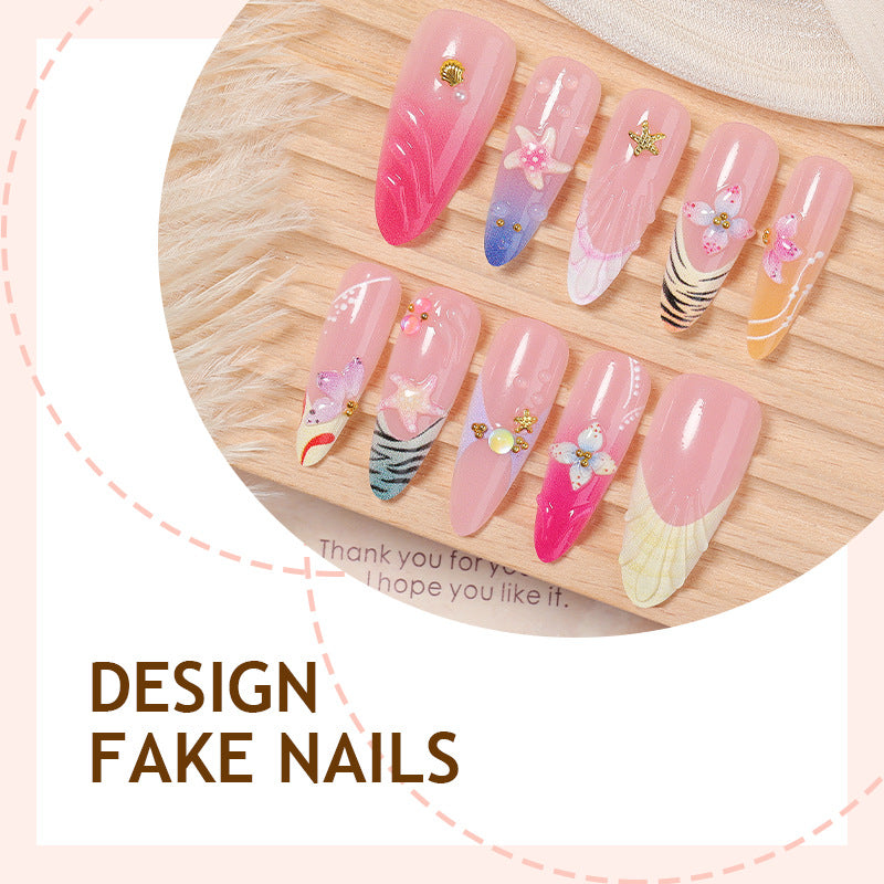 Art nail set with floral and glamorous designs Kalsten