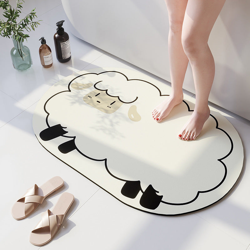 Playful Cat-Shaped Bath Mat