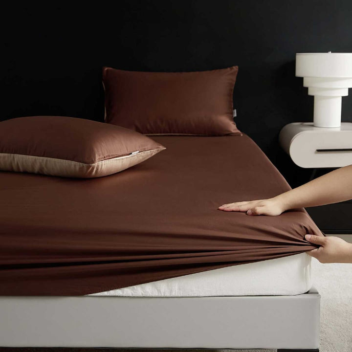 Reversible Premium Cotton Satin Bed Set with Silky Soft Finish