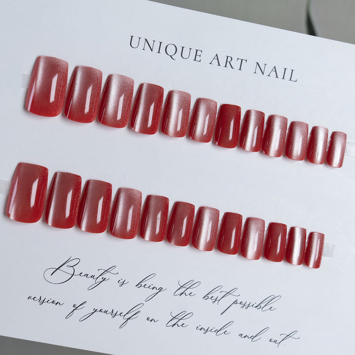 Glossy Square-Shaped Press-On Nails