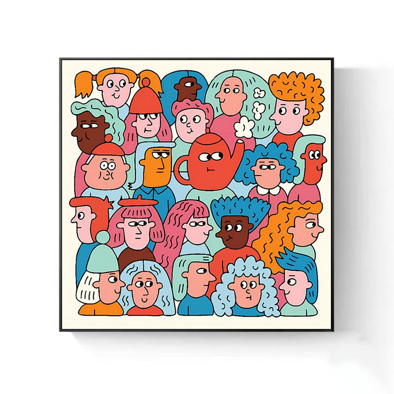 Playful Cartoon Character Canvas Artwork