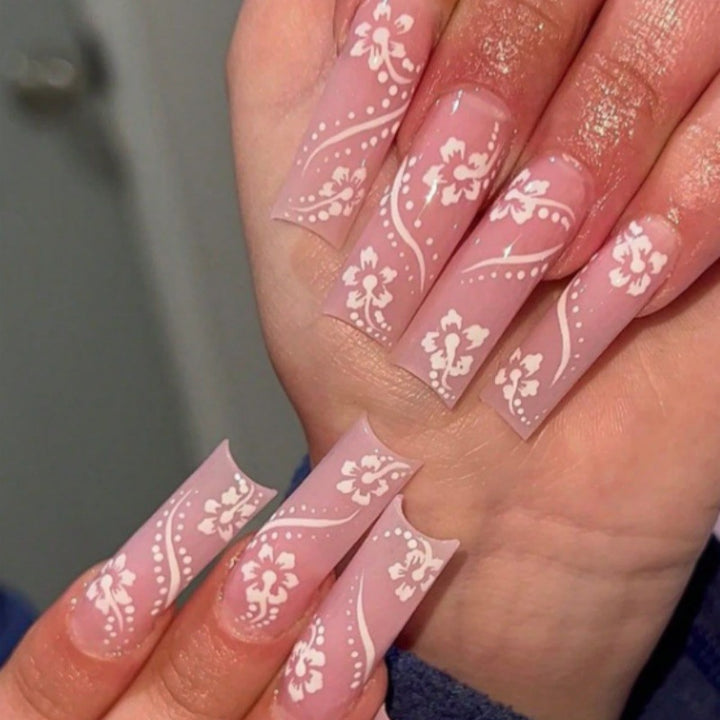 Artistic Floral Ombre Nail Tips Kalsten