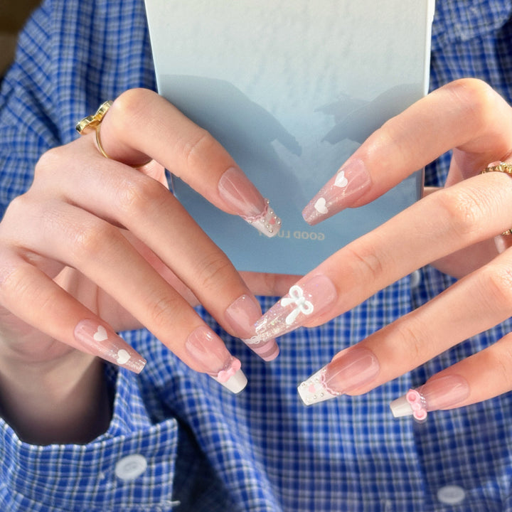 Decorative Press-On Nail Set with Unique Patterns Kalsten