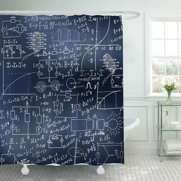 Shower Curtain with Scientific Equation Design Kalsten