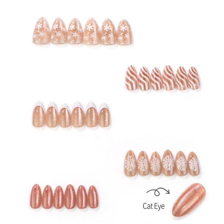 Holiday-Themed Glittery Press-On Nail Set Kalsten
