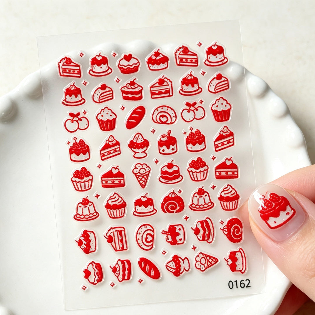 Dessert-Themed Nail Art Sticker Sheet
