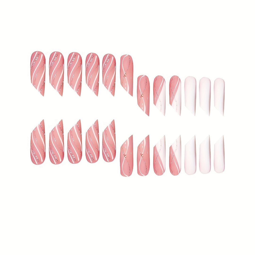 Elegant Stiletto Press-On Nail Art with Unique Designs Kalsten