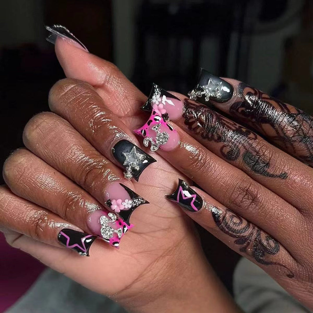 Glamorous Floral-Embellished Nail Art Extensions Kalsten