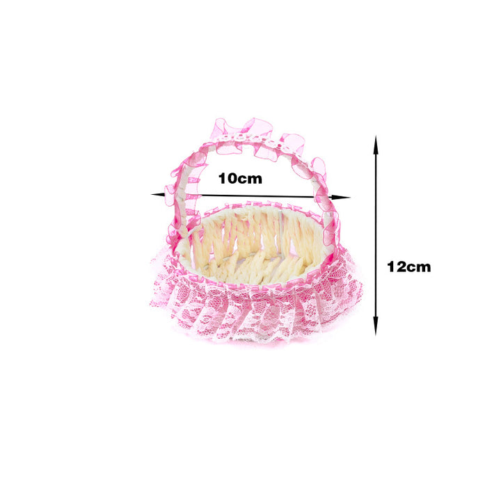Decorative Lace Trim Woven Basket Kalsten