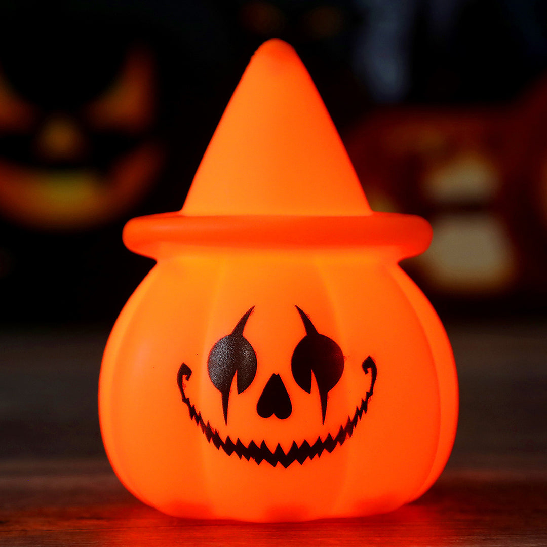 Halloween LED Pumpkin Mood Light with Witch Hat
