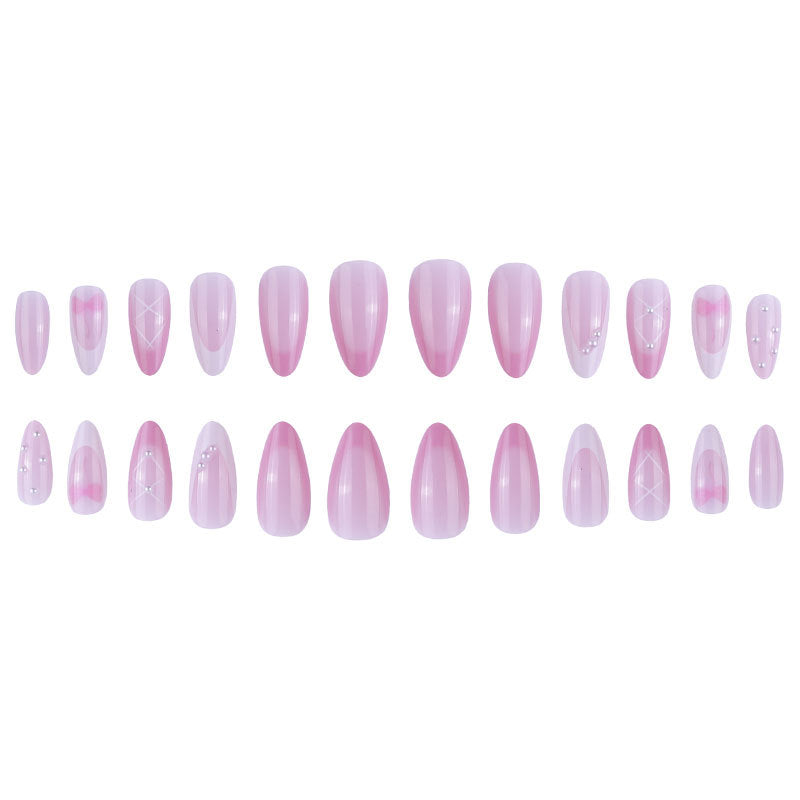 Elegant Bow-Detail Press-On Nails