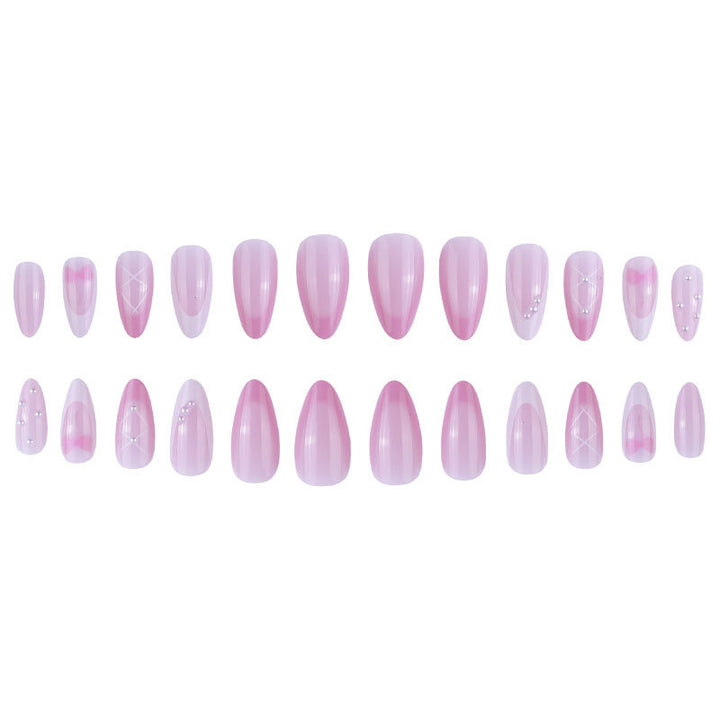 Elegant Bow-Detail Press-On Nails